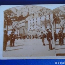 Fotografía antigua: (ES-190919)FOTOGRAFIA ESTEREOSCOPICA DE MONTSERRAT-PLAZA DEL MERCADO