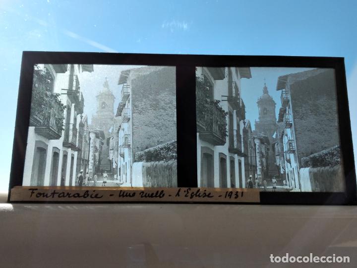 Fotografia antiga: FUENTERRABIA GUIPUZCOA PLACA ESTEREOSCOPICA EN CRISTAL 1932 6 X 13 CMTS
