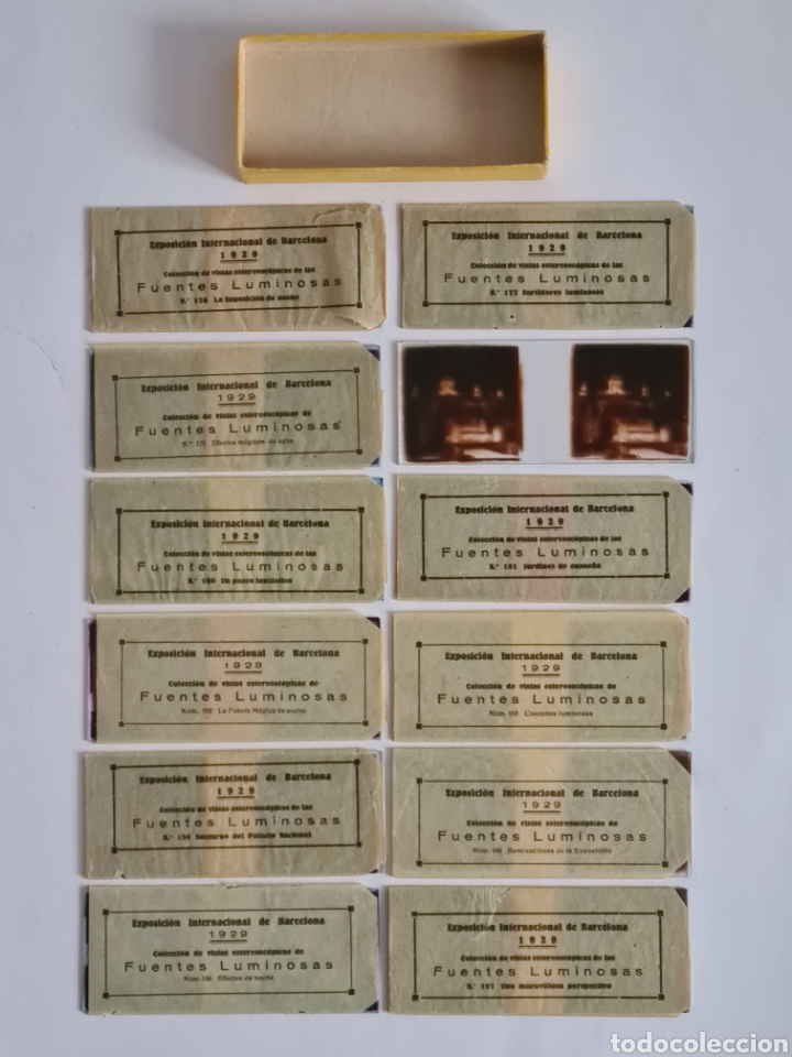 Fotograf&iacute;a antigua: 12 Fotograf&iacute;as Estereosc&oacute;picas Cristal Fuentes Luminosas 176-187 Exposici&oacute;n Internacional BCN 1929