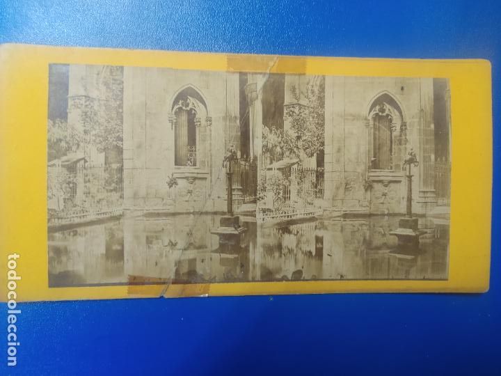 Antique Photography: ANTIGUA FOTOGRAFIA ESTEREOSCOPICA PATIO DE LA CATEDRAL DE BARCELONA