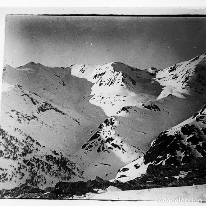 Antique Photography: Antiguo positivo de fotograf&iacute;a. Cristal estereoscopica. Paisaje pirenaico. Antigua