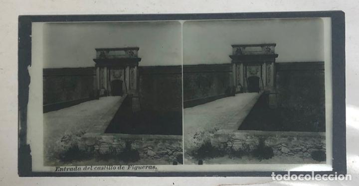 Antique Photography: VISTA ESTEREOSCOPICA SOBRE CRISTAL, GRAN TAMA&Ntilde;O - CASTILLO DE FIGUERAS