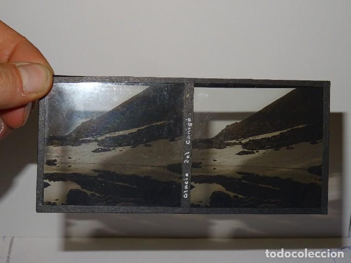 Fotografia antiga: (M19) CRISTAL ESTEREOSC&Oacute;PICO - GLACI&Agrave; DEL CANIG&Oacute; - 13X6XM, SE&Ntilde;ALES DE USO NORMALES