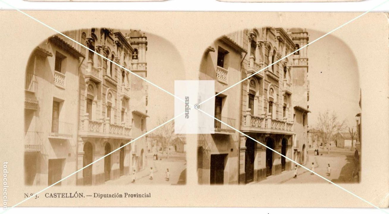 Fotografia antiga: ANTIGUA FOTOGRAFIA ESTEREOSCOPICA PALACIO DE LA DIPUTACI&Oacute;N CASTELLON