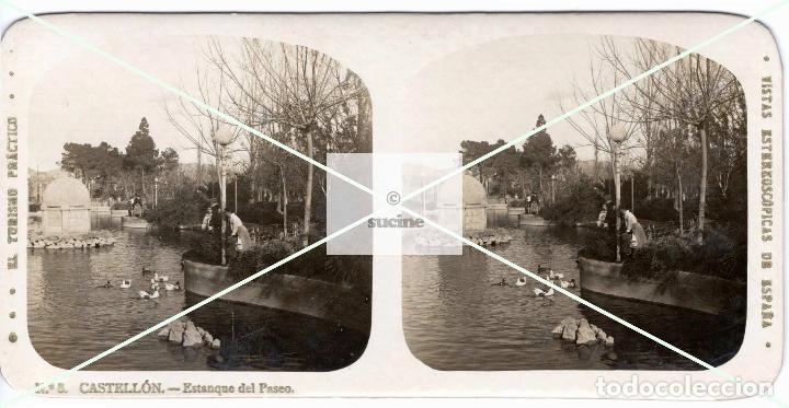 Fotografia antiga: ANTIGUA FOTOGRAFIA ESTEREOSCOPICA ESTANQUE DE RIBALTA CASTELLON