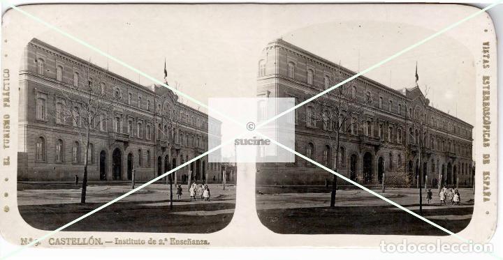 Fotografia antiga: ANTIGUA FOTOGRAFIA ESTEREOSCOPICA CONSTRUCCION INSTITUTO RIBALTA CASTELLON