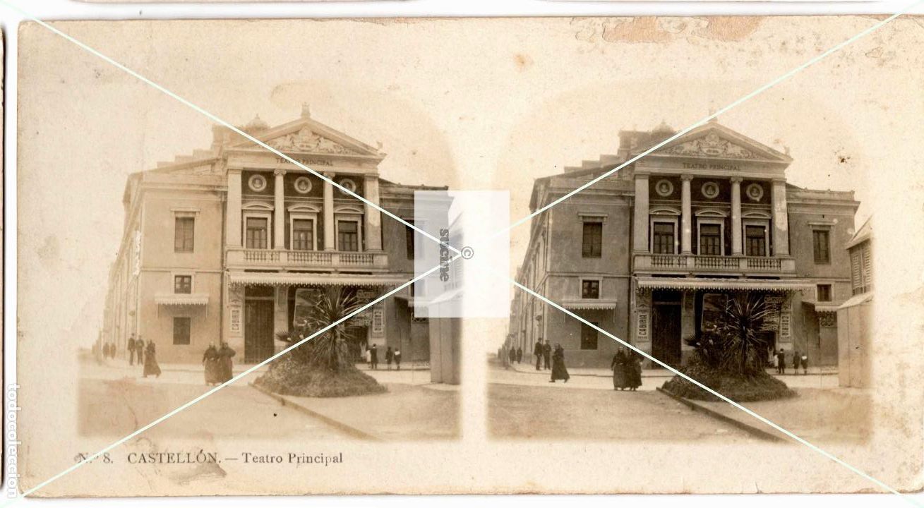 Fotografia antiga: ANTIGUA FOTOGRAFIA ESTEREOSCOPICA TEATRO PRINCIPAL CASTELLON