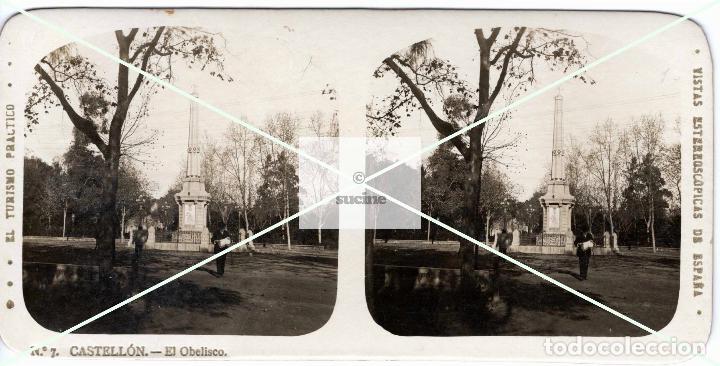 Fotografia antiga: ANTIGUA FOTOGRAFIA ESTEREOSCOPICA MONOLITO EN RIBALTA CASTELLON