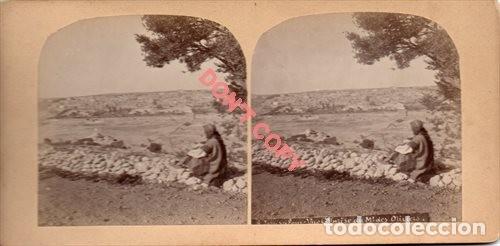 Photographie ancienne: ANTIGUA FOTOGRAFIA ESTEREOSCOPICA, JERUSALEN, MONTE DE LOS OLIVOS