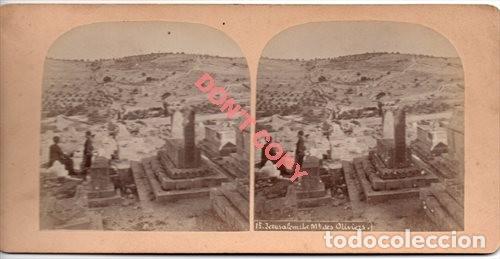 Photographie ancienne: ANTIGUA FOTOGRAFIA ESTEREOSCOPICA, JERUSALEN, MONTE DE LOS OLIVOS