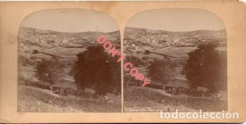 Photographie ancienne: ANTIGUA FOTOGRAFIA ESTEREOSCOPICA, JERUSALEN, MONTE DE LOS OLIVOS