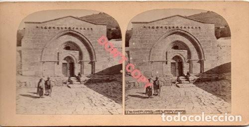 Photographie ancienne: ANTIGUA FOTOGRAFIA ESTEREOSCOPICA, JERUSALEN, TUMBA DE LA VIRGEN
