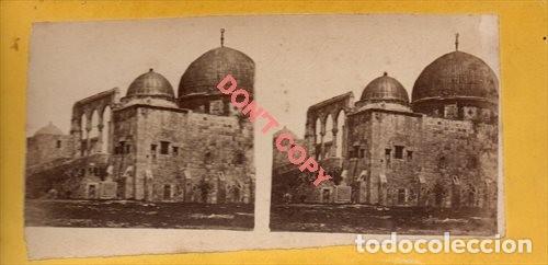 Photographie ancienne: ANTIGUA FOTOGRAFIA ESTEREOSCOPICA, JERUSALEN, MEZQUITA DE OMAR