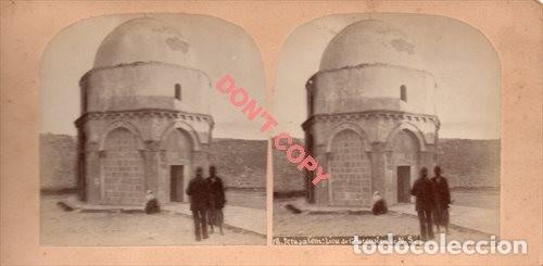 Photographie ancienne: ANTIGUA FOTOGRAFIA ESTEREOSCOPICA, JERUSALEN, CAPILLA DE LA ASCENSION