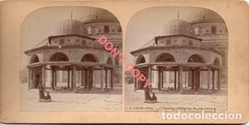 Photographie ancienne: ANTIGUA FOTOGRAFIA ESTEREOSCOPICA, JERUSALEN, MEZQUITA DE OMAR