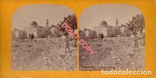 Photographie ancienne: ANTIGUA FOTOGRAFIA ESTEREOSCOPICA, JERUSALEN, LA TUMBA DE DAVID