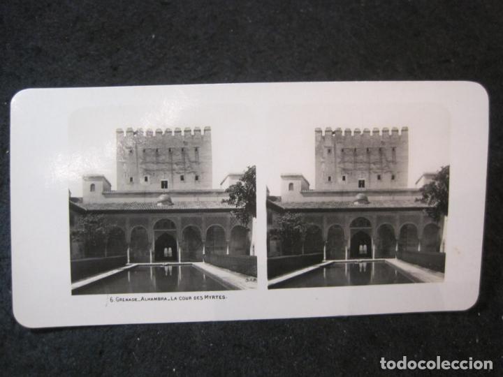 Fotograf&iacute;a antigua: GRANADA-ALHAMBRA-FOTOGRAFIA ANTIGUA ESTEROSCOPICA-VER FOTOS-(K-6106)