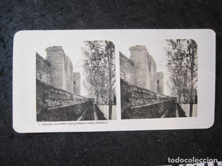 Fotograf&iacute;a antigua: GRANADA-ALHAMBRA-FOTOGRAFIA ANTIGUA ESTEROSCOPICA-VER FOTOS-(K-6107)