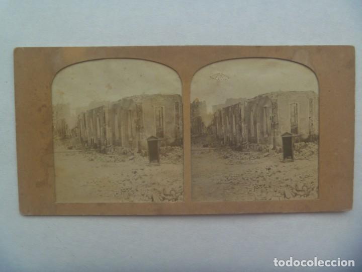 Fotograf&iacute;a antigua: FOTO ESTEREOSCOPICA DE UNAS RUINAS, SEGURAMENTE DE LA 1&ordf; GUERRA MUNDIAL