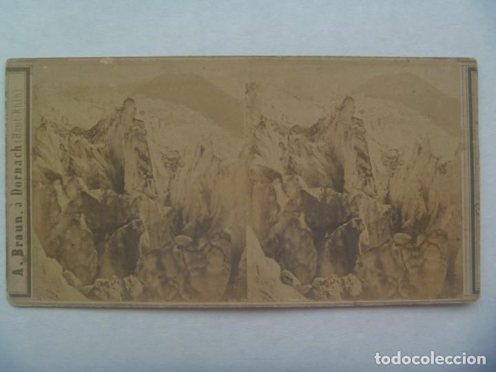 Fotograf&iacute;a antigua: FOTO ESTEREOSCOPICA DE MONTA&Ntilde;AS DEL RIN, SIGLO XIX