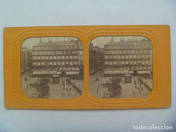 Fotograf&iacute;a antigua: FOTO ESTEREOSCOPICA DE LA PLAZA DE LA VICTORIA DE PARIS, SIGLO XIX