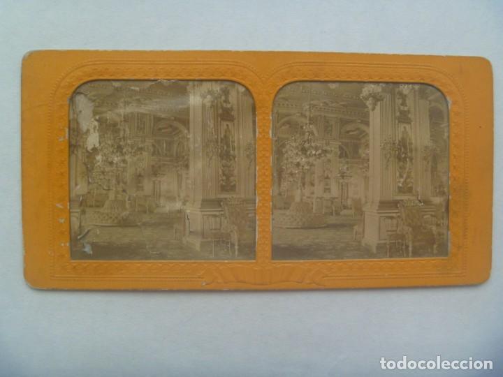 Fotograf&iacute;a antigua: FOTO ESTEREOSCOPICA DE INTERIOR DE UN PALACIO, SIGLO XIX