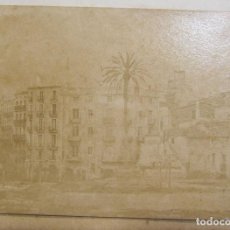 Fotografía antigua: PLAÇA DE LES JONQUERES. BARCELONA. HACIA 1870. CARTON ESTEREO POSITIVO, 8,5 X 17 CM