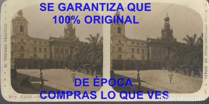 Fotografia antica: CADIZ AYUNTAMIENTO 7 FOTOGRAFIA ESTEREOSCOPICA 17X9 U72