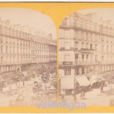 Fotografía antigua: ÚNICA ANTIQUÍSIMA FOTOGRAFÍA ESTEREOSCÓPICA BOULEVARD DE SÉBASTOPOL, PARIS 1860-70 AA