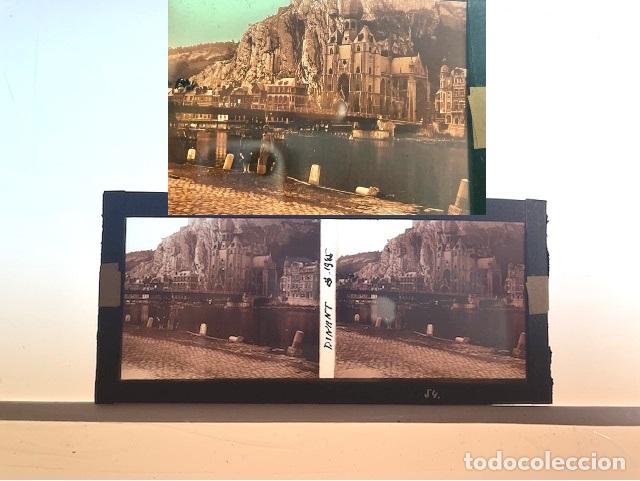 Fotograf&iacute;a antigua: BELGICA DINANT A&Ntilde;O 1945 - FOTOGRAFIA ESTEREOSCOPICA CRISTAL- VISTA GENERAL