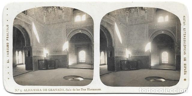 Antique Photography: FOTOGRAFIA ESTEREOSCOPICA ALHAMBRA DE GRANADA N&ordm; 5 SALA DE LAS DOS HERMANAS - P-ESTEO-304