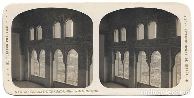 Antique Photography: FOTOGRAFIA ESTEREOSCOPICA ALHAMBRA DE GRANADA N&ordm; 6 MIRADOR DE LA MEZQUITA - P-ESTEO-305
