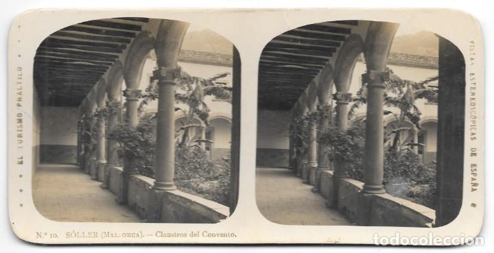 Fotografia antiga: FOTOGRAFIA ESTEREOSCOPICA SOLLER (MALLORCA) N&ordm; 10 CLAUSTROS DEL CONVENTO - P-ESTEO-313