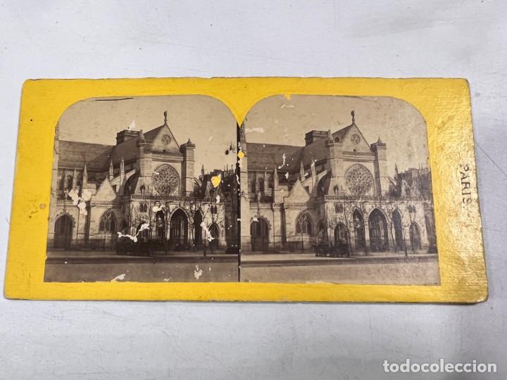 Fotografia antiga: FOTOGRAFIA ESTEREOSCOPICA. CATEDRAL DE NOTRE DAME. PARIS. MEDIDAS APROXIMADAS: 17.5 X 9 CM