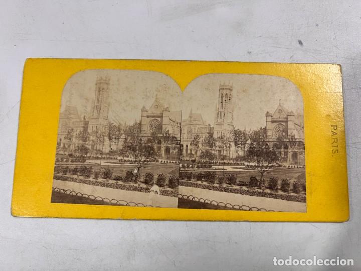 Fotografia antiga: FOTOGRAFIA ESTEOROSCOPICA. CATEDRAL DE NOTRE DAME. PARIS. MEDIDAS APROXIMADAS: 17.5 X 9 CM
