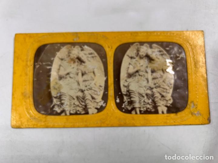 Fotografia antica: FOTOGRAFIA ESTEOROSCOPICA. ESCULTURA DOS ANGELES. PARIS. MEDIDAS APROXIMADAS: 17.5 X 9 CM