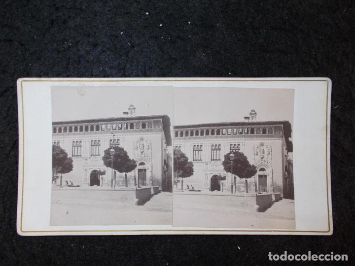 Fotografia antiga: JATIVA-FACHADA PRINCIPAL DEL HOSPITAL-ESTEREOSCOPICA-FOTOGRAFIA ANTIGUA-VER FOTOS-(K-6493)
