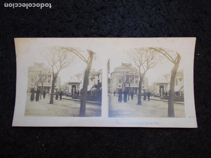 Fotografia antiga: CASTELLON-PLAZA DE LA PAZ-ESTEREOSCOPICA-FOTOGRAFIA ANTIGUA-VER FOTOS-(K-6501)