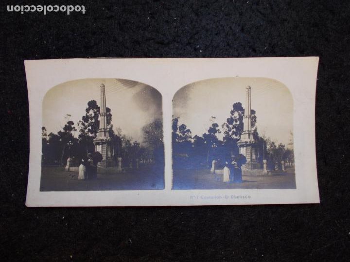 Fotografia antiga: CASTELLON-EL OBELISCO-ESTEREOSCOPICA-FOTOGRAFIA ANTIGUA-VER FOTOS-(K-6502)