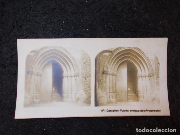 Fotografia antiga: CASTELLON-PUERTA ANTIGUA DE LA ARCIPESTRAL-ESTEREOSCOPICA-FOTOGRAFIA ANTIGUA-VER FOTOS-(K-6511)
