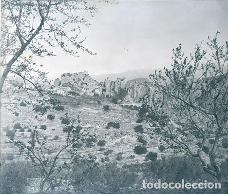 Fotografia antiga: CASTELL DE GUADALEST NEGATIVO CRISTAL ANTIGUO TAMA&Ntilde;O 6 X 13 CM.