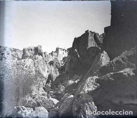 Fotografia antiga: CASTELL DE GUADALEST NEGATIVO CRISTAL ANTIGUO TAMA&Ntilde;O 6 X 13 CM.
