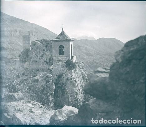 Fotografia antiga: CASTELL DE GUADALEST NEGATIVO CRISTAL ANTIGUO TAMA&Ntilde;O 6 X 13 CM.