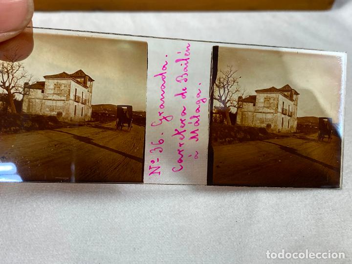 Fotograf&iacute;a antigua: CRISTAL ESTEREOSCOPICO CARRETERA DE BAILEN A MALAGA