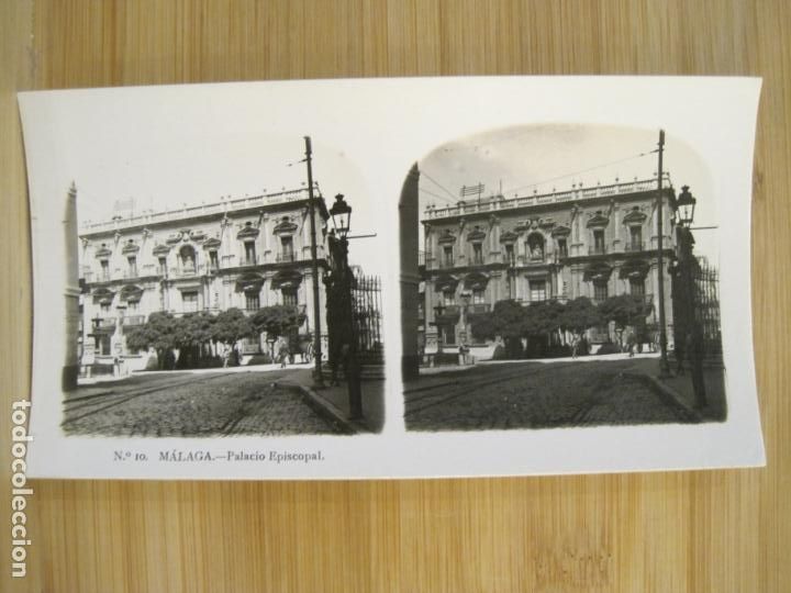 Photographie ancienne: MALAGA-10-PALACIO EPISCOPAL-FOTOGRAFIA ANTIGUO ESTEREOSCOPICA-VER FOTOS-(K-8289)