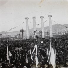 Fotografía antigua: BARCELONA 1915'S. COLUMNAS DE MONTJUIC Y OTRAS - 5 CRISTALES POSITIVOS ESTEREO 4X10CM.. Lote 382756489