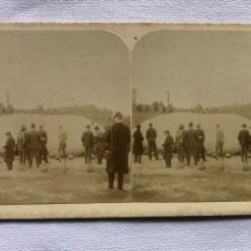 Fotografía antigua: FOTOGRAFÍA ESTEREOSCÓPICA ANTIGUA – GLOBO HURACAN PREPARATIVOS - FECHADA 1906