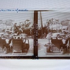 Fotografía antigua: FOTOGRAFIA ESTEREOSCOPICA EN CRISTAL DE HONG KONG, CHINA, RESTAURANTE EN EL PUERTO, ETNICA, AÑO 1905