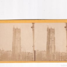 Fotografía antigua: FOTOGRAFÍA ALBUMINA ESTEREOSCOPICA PARIS TORRE DE SANTIAGO HACIA 1860