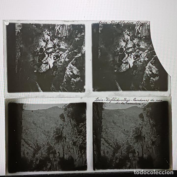 Fotograf&iacute;a antigua: LOTE 2 FOTOGRAFIAS ESTEREOSCOPICAS EN CRISTAL LEON DESFILADERO DE LOS BEYOS
